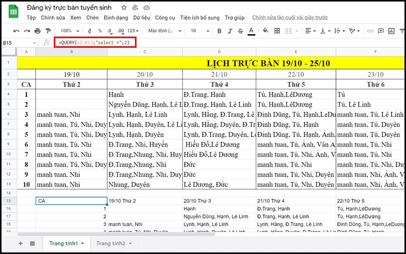 Chọn xuất toàn bộ dữ liệu trong phạm vi được chọn